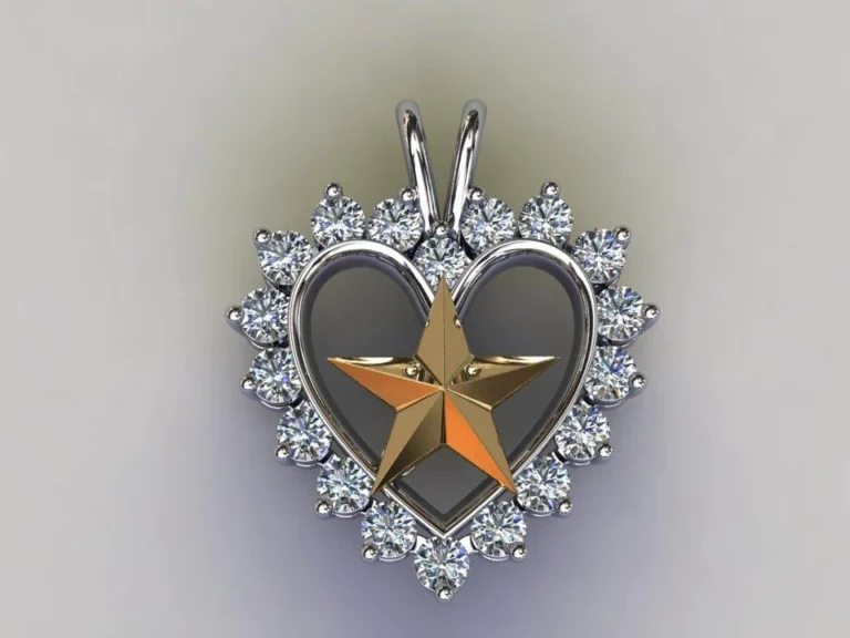 Gold Star Heart Pendant with 18 Diamonds Marine Corps Rings 725 1024x1024@2x 768x576